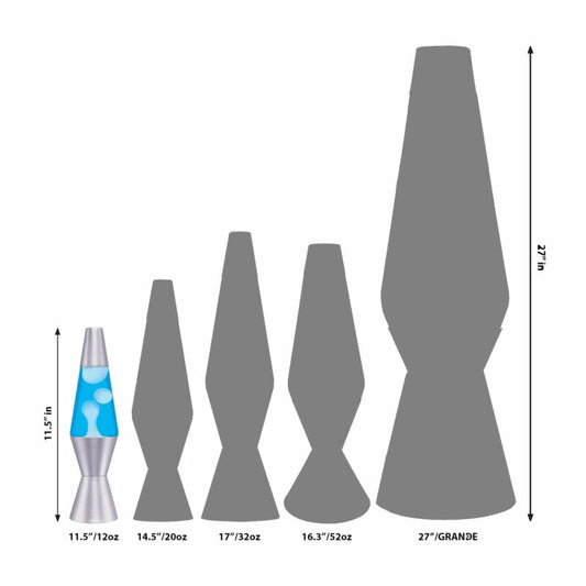 11.5″ LAVA Lamp – White/Blue/Silver - US 7009