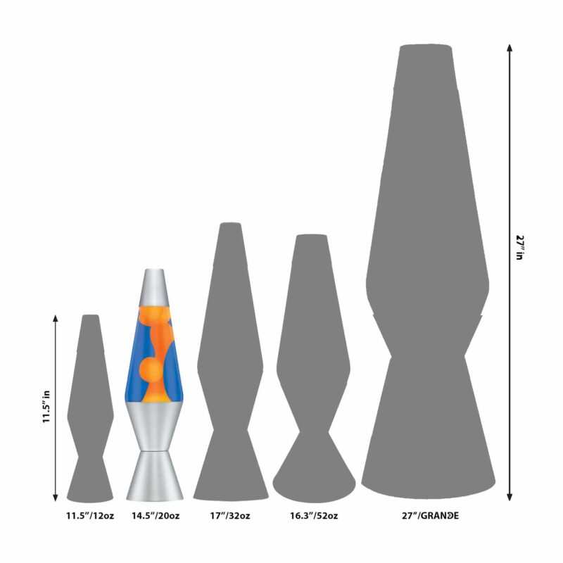 14.5” LAVA Lamp – Orange/Blue/Silver - US 1980