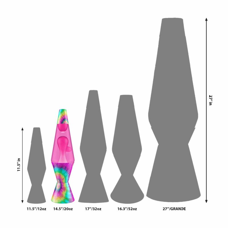 14.5″ LAVA Lamp – Tie Dye Pink Spiral - US 7942