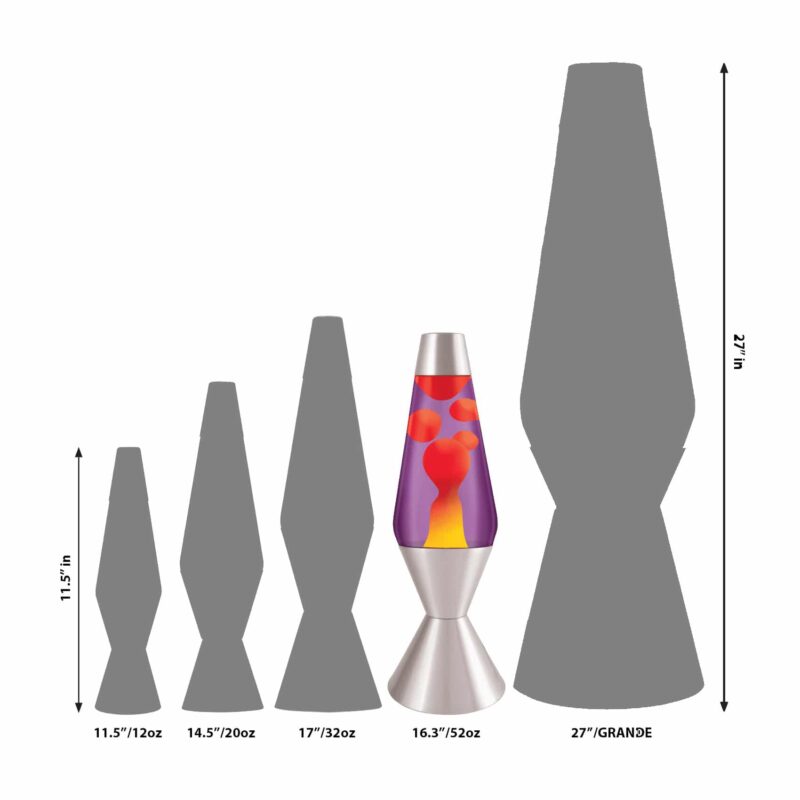 16.3″ LAVA Lamp – Yellow/Purple/Silver - US 7663