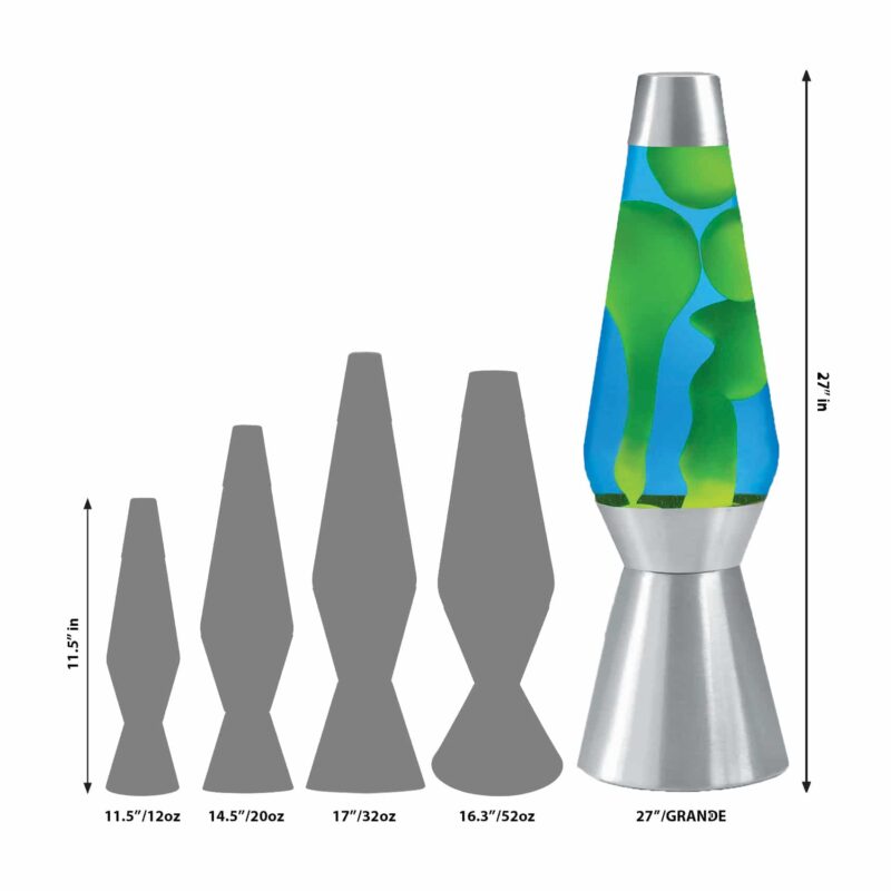 27″ LAVA Lamp Grande – Yellow/Blue/Silver - US 6984