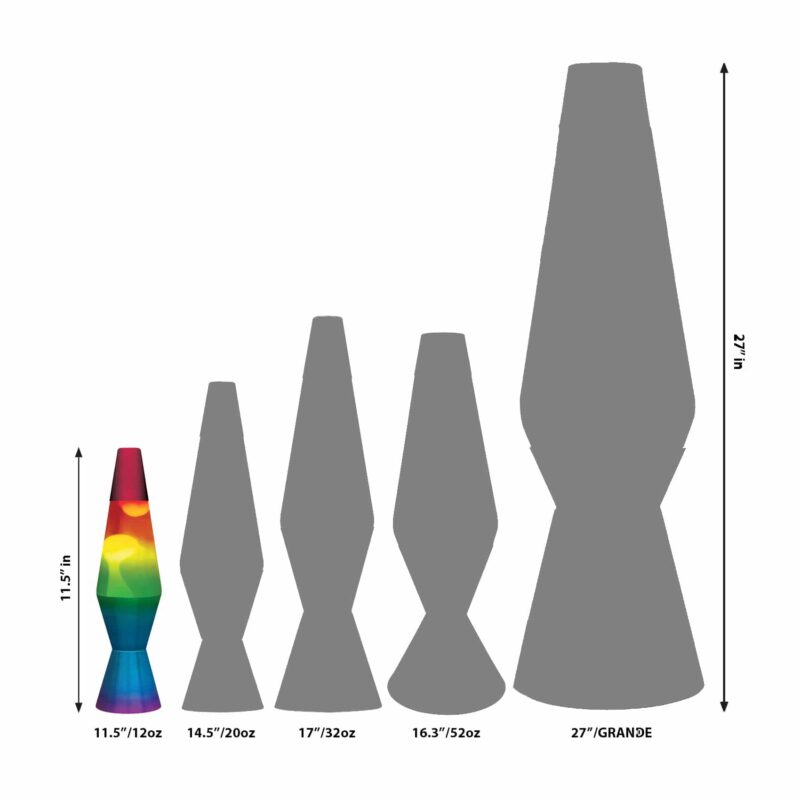 11.5″ LAVA Lamp Rainbow – White/Tricolor - US 8356