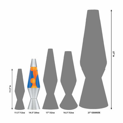 14.5” LAVA Lamp – Orange/Blue/Silver - US 1980