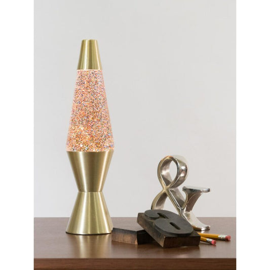 14.5″ LAVA Lamp Rainbow Glitter – Clear/Gold - US 4140