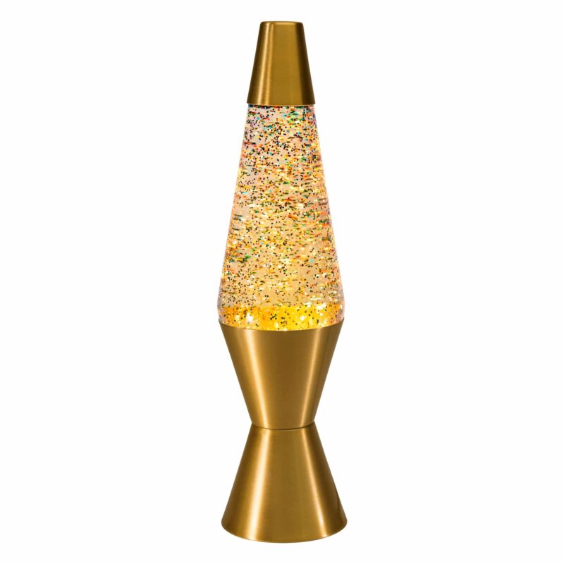 14.5″ LAVA Lamp Rainbow Glitter – Clear/Gold - US 4140