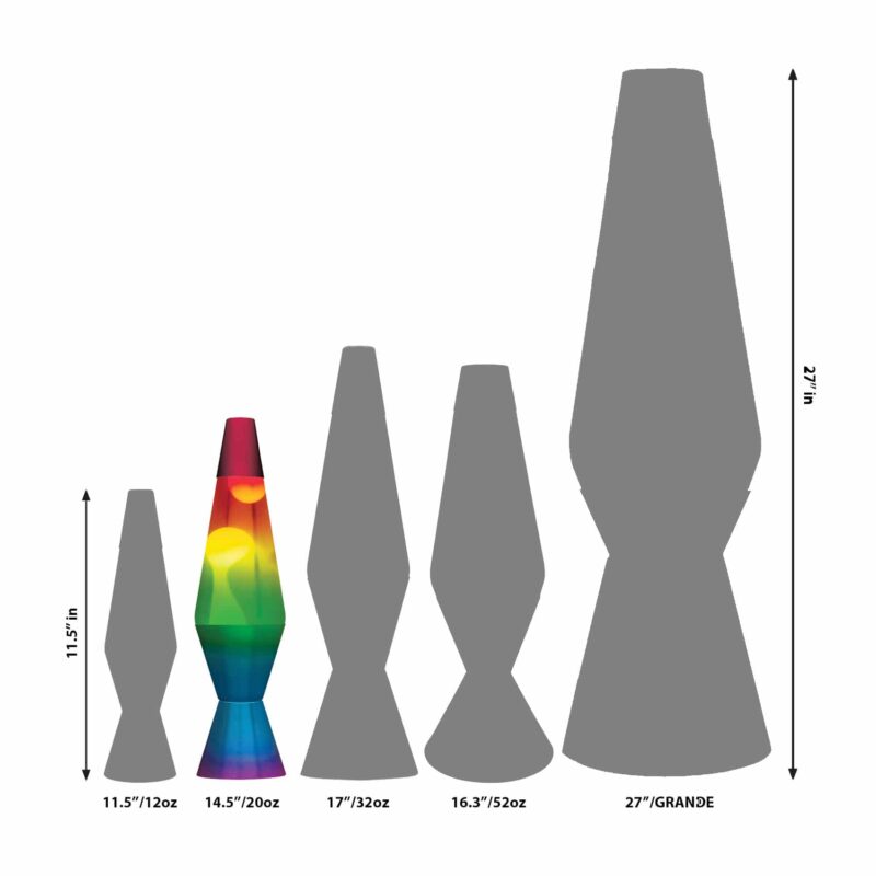 14.5” LAVA Lamp Rainbow – White/Clear/Tricolor - US 4782