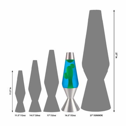 16.3″ LAVA Lamp – Yellow/Blue/Silver - US 3277